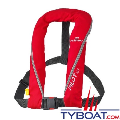 Plastimo - Gilet gonflable manuel PILOT 165 - Rouge - sans harnais (ISO 12402-3) - sans sous-cutale