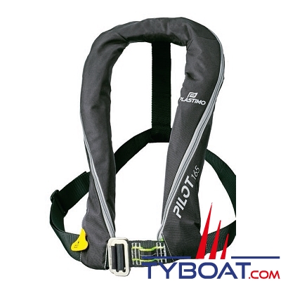 Plastimo - Gilet gonflable PILOT 165 Noir - Hydrostatique Hammar - avec harnais