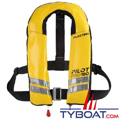 Plastimo - Gilet gonflable Pilot PRO 180 auto UML Elite - Pvc jaune - avec harnais