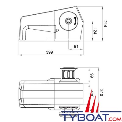 PLASTIMO - Guindeaux horizontaux 12 Volts  1500 Watts pour bateaux jusqu'à 15 mètres - Chaîne Ø 10 mm