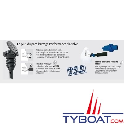 PLASTIMO - Pare-battage PERFORMANCE - PVC souple - Résistant UV - 110 centimètres - Bleu