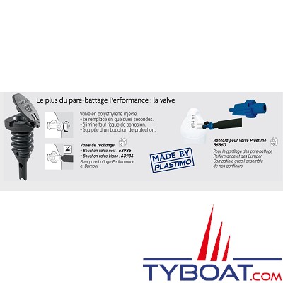 PLASTIMO - Pare-battage PERFORMANCE - PVC souple - Résistant UV - 40 centimètres - Bleu