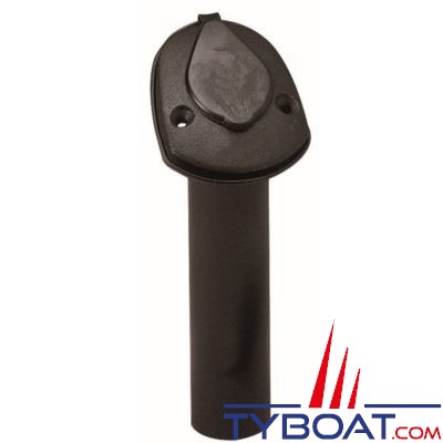 PLASTIMO - Porte-cannes polyamide à encastrer, livré avec bouchon - Long. 230mm - Ø 40mm - noir