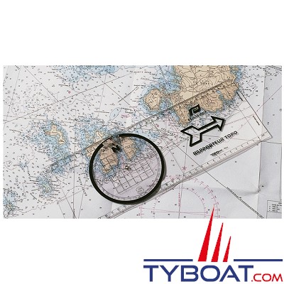 Rapporteur Topo Plastimo - Outil De Navigation Maritime, Mesure D'angles Sur Cartes