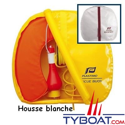 Plastimo - Rescue Buoy - Kit bouée fer à cheval - avec feu à retournement - housse blanche