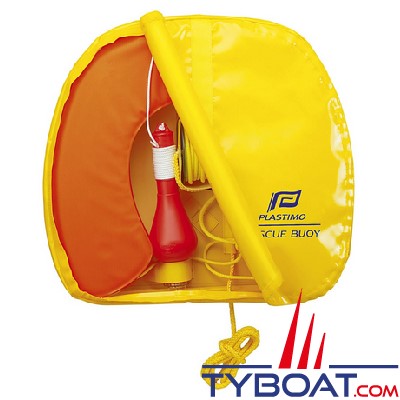 Plastimo - Rescue Buoy - Kit bouée fer à cheval - avec feu à retournement - housse jaune