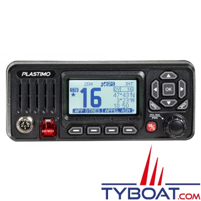 Plastimo - VHF marine fixe FX-500 25 Watts - étanche IPX7 - GPS intégré 