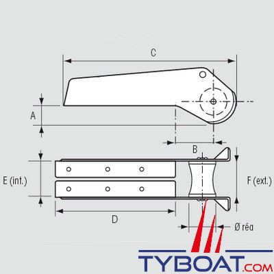 Davier fixe aluminium anodisé 242 x 42 mm avec verrouillage