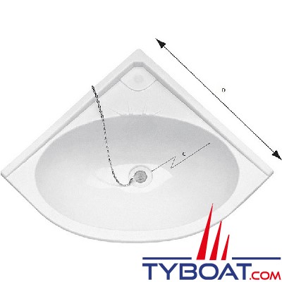 Lavabo d'angle - Polypropylène - 330x330mm