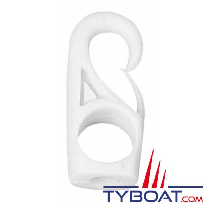Mousqueton polyamide blanc à oeil pour sandow Ø 10mm  (à l'unité)
