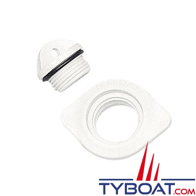 Nable polyamide avec joint torique avec trous et bouchon imperdable - blanc