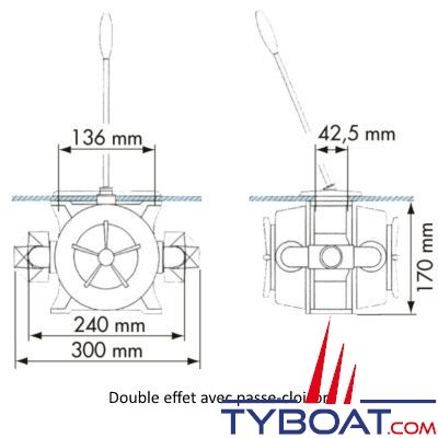 Plastimo - Pompe de cale à membrane manuelle double effet