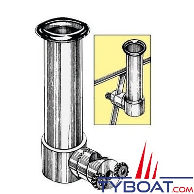 Porte-canne orientable Osculati orientable inox 316 pour balcon Ø 35-40 mm