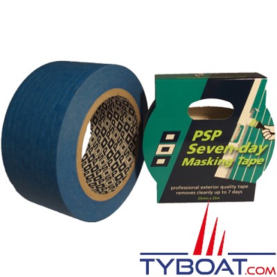 PSP Marine Tapes - Ruban de masquage bleue - résistant à 90° - Longueur 25 m x largeur 25 mm