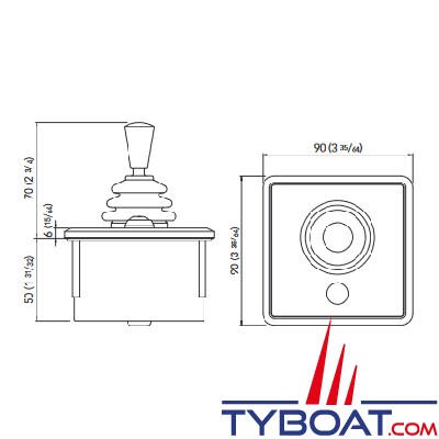 Quick - AJ1 - Pupitre de commande pour système proportionnel - joystick - pour propulseurs BTAC et BT DC-AC