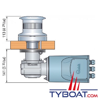 Quick - Cabestan Tumbler TB3 - Avec poupée Ø 130mm - 1000 Watts - 12 Volts