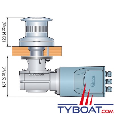 Quick - Cabestan Tumbler TB4 - Avec poupée Ø 142mm - 1500 Watts - 12 Volts