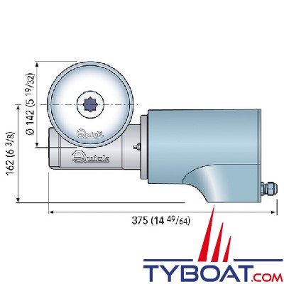 Quick - Cabestan Tumbler TB4 - Avec poupée Ø 142mm - 1500 Watts - 12 Volts