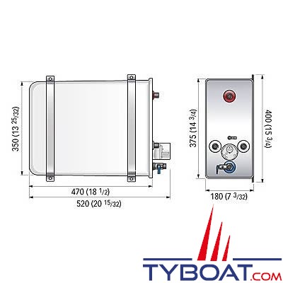 Quick - Chauffe-eau parallelépipédique BX - 16 litres - 220 Volts - 500 Watts