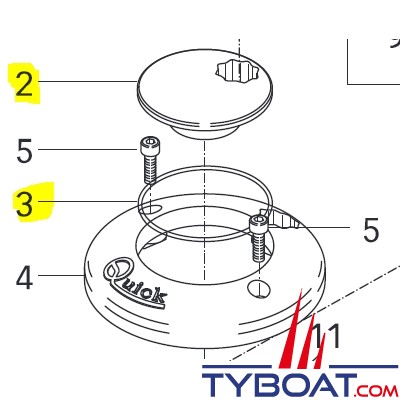 Quick - FVSSGMSDFRAL000 - Kit couvercle embrayage et joint barbotin pour guindeau ALEPH AL3