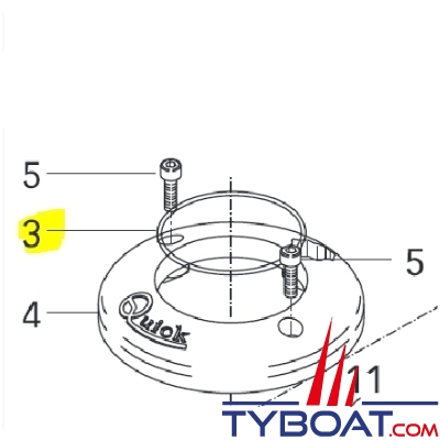 Quick - FVSSPGR03268A00- Joint barbotin PGRM24640000 pour guindeau ALEPH AL3