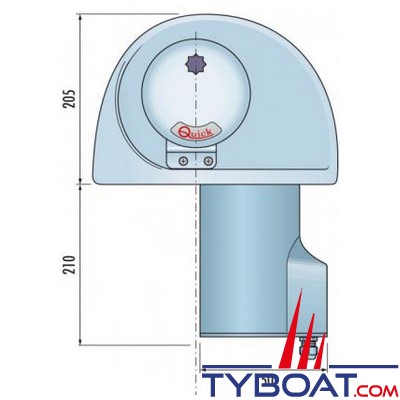 Quick - Guindeau horizontal Eagle - Avec poupée - Barbotin pour chaîne 8 mm - 1000 watts - 24 volts