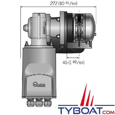 Quick - Guindeau sur cloison d'étrave Balder BL2 FF - pour chaîne Ø 8 mm - 12 Volts - 1200 Watts