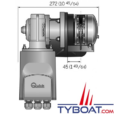 Quick - Guindeau sur cloison d'étrave Balder BL2 FF - pour chaîne Ø 8 mm - 12 Volts - 900 Watts