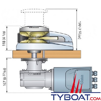 Quick - Guindeau vertical DYLAN DR4 - Avec poupée - Barbotin pour chaîne 12mm - 12V - 1500W