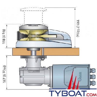 Quick - Guindeau vertical DYLAN DR4 - Avec poupée - Barbotin pour chaîne 10 mm - 12V - 1500W 