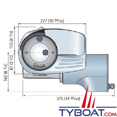 Quick - Guindeau vertical DYLAN DR4 - Avec poupée - Barbotin pour chaîne 10 mm - 12V - 1500W 