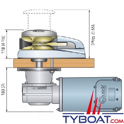 Quick - Guindeau vertical DYLAN DR4 - Avec poupée - Barbotin pour chaîne 10mm - 12V - 1700W