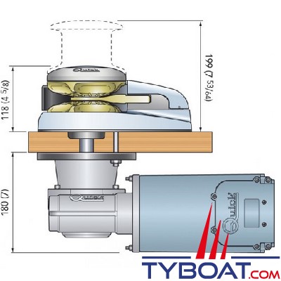 Quick - Guindeau vertical DYLAN DR4 - Avec poupée - Barbotin pour chaîne 12mm - 12V - 1700W 