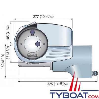 Quick - Guindeau vertical DYLAN DR4 - Sans poupée - Barbotin pour chaîne 10 mm - 12V - 1500W 