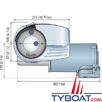 Quick - Guindeau vertical DYLAN DR4 - Sans poupée - Barbotin pour chaîne 10mm- 12V - 1700W 