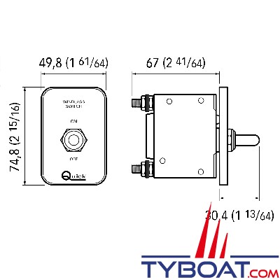 Quick - Interrupteur disjoncteur magneto-hydraulique WCB - Max. 80 Volts - 100 Ampères