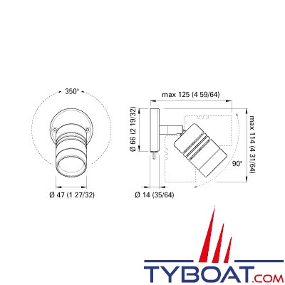 Quick - Liseuse LED Joyce Chromé - 12/24 Volts - 10 Watts