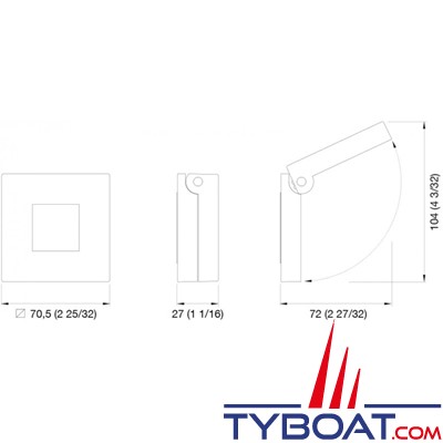 Quick Marine lighting - Liseuse 70,5mm BOOKLIGHT plastique 10-15V blanc chaud