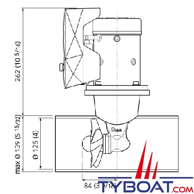 Quick - Propulseur BTQ 125-40 kgf - mono - 12V - 2,2 kW