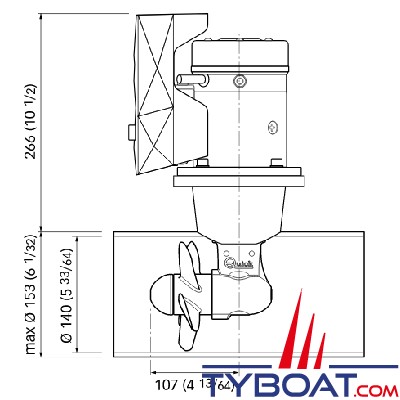 Quick - Propulseur BTQ 140-30 Kgf - mono - 12V - 1,5 kW