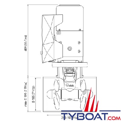 Quick - Propulseur BTQ 185 -105 Kgf - duo - 6.3 kW - 12V 