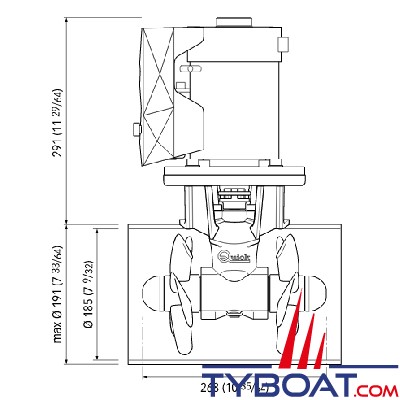 Quick - Propulseur BTQ 185-65 Kgf - duo - 3.3 kW - 12V 