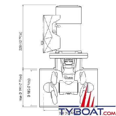 Quick - Propulseur BTQ 185-85 Kgf - duo - 4.3 kW - 12V 