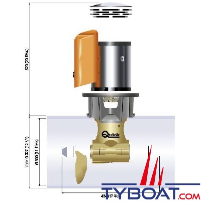 Quick - Propulseur BTQ 300-300 Kgf - duo - 48V - 15.0 kW