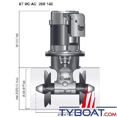 Quick - Propulseur proportionnel BT DC-AC 250-140 kgf - 8,0 kW - 24V 