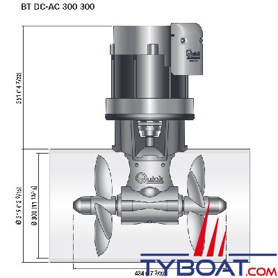 Quick - Propulseur proportionnel BT - DC-AC 300-300 kgf 15,0 kW - 48V 