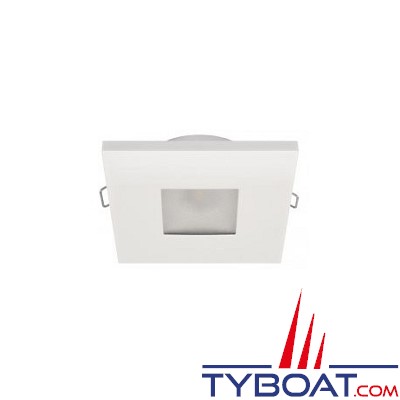 Quick - Spot carré LED Edwin N plastique - 10/30 Volts - Blanc chaud - Ø 72 mm 