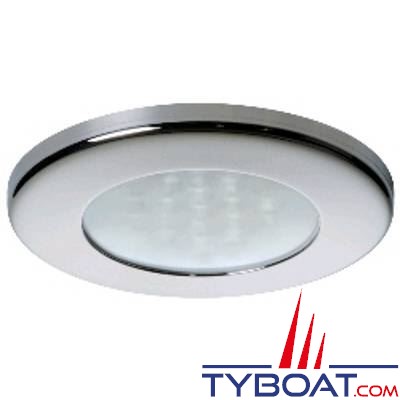 Quick - Spot LED Ted Inox - 10/30 Volts - Blanc chaud - Ø 72 mm