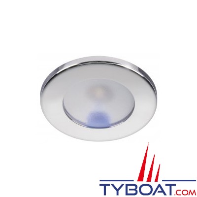 Quick - Spot LED Ted Inox - 10/30 Volts - Blanc chaud - Touch switch - Ø 72 mm