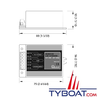 Quick - Variateur d’intensité d’éclairage ZDIM 100 -  50W-12 volts -100W 24 volts - FASP093CA2L1A00